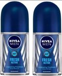 NIVEA Fresh Active RollOn Deodorant Roll-on - For Men (100 ml, Pack of 2)