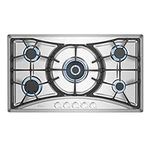 Empava 36 in Gas Stove Cooktop with 5 Italy Sabaf Sealed Burners NG/LPG Convertible in Stainless Steel