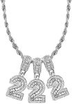 SBI Jewelry 222 Spiritual Number Necklace for Women Guardian Angel Clear Cubic Zirconia Daughter Cousin Friends Family Anniversary