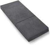 Giselle Bedding Foldable Mattress 180 x 70 x 12cm Single Folding Cushion Covers Camping Floor Mat Portable Travel Sleeping, Sofa Bed Pad Home Office Grey