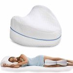 LinamHoz Leg & Knee Foam Support Pillow, Heart Shape Hip Support Leg Pillow for Back, Hips, Knees, Soft Memory Foam Pillow, Washable Cover (White)
