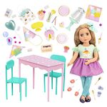 Glitter Girls – Poseable 14-Inch Doll Sashka – Surprise Birthday Party Set – Table & Chairs Furniture – Play Food Cake, Candy & Decoration Accessories – 3 Years+ – Surprise Birthday Party Set & Sashka