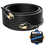 Cat 7 Ethernet Cable 50 Feet, Long High Speed Internet Cord, CAT7 RJ45 LAN Network Cable, Triple Shielding SFTP 10Gbps 600Mhz Patch Cable, Compatible with CAT6A CAT6 CAT5E CAT5 Cable