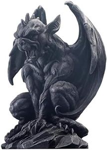 JORAE Winged Gargoyle Statue Indoor Outdoor Home Decor Sitting Guardian Sculpture Halloween Figurines, 9 Inch, Polyresin