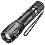 LED Flashlight, Ultra Bright XML T6 Handheld Flashlights - High Lumen, Zoomable, 5 Modes, Water-Resistant - Perfect for Camping Biking Home Emergency or Gift-Giving（1 Pack）