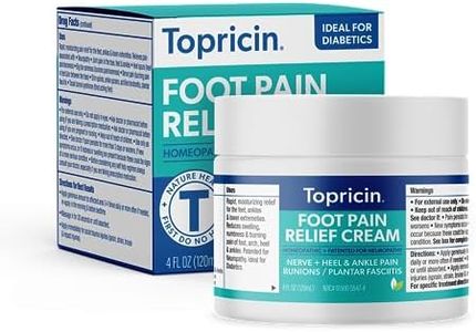 Topricin Foot Pain Relief Cream - Natural and Odor-Free Moisturizing Cream, 4 ounce - Jar