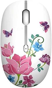 Uiosmuph M101 ratón inalámbrico 2,4 G Cute Silent ratón óptico de Viaje con USB Receptor para portátil/PC/portátil/Ordenador/Macbook, dpi 1600,3 Botones(Butterfly)