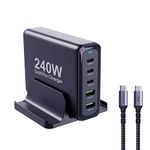 240W USB C Charger Station, Aftertop 5-Ports PD 100W PPS 45W QC30W Laptop GaN Power Adapter for MacBook Pro/Air iPhone 15 14 13 Pro Max Plus, iPad, Samsung Galaxy S23 S22, Pixel and More