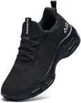 FefiYo Men's Running Shoes Non Slip Lightweight Breathable Air Althetic Tennis Walking Jogging Sneakers Black 9.5