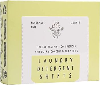 ECO ROOTS Laundry Detergent Sheets 64 loads | ECO FRIENDLY Unscented Sheets, Laundry Sheet, Liquidless Travel Size Laundry Strips Detergent, Washer Sheets, Zero Waste Plastic Free Sustainable Products