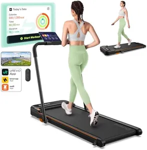 UREVO Walking Pad, Under Desk Treadmill for Home/Office, 2 in 1 Folding Treadmill with Remote Control, APP and LED Display