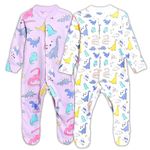 TuddyBuddy 100% Cotton Multi Color Romper Sleepsuit/Romper/Jumpsuit for Baby Boy (2 Pc Sleepsuit - Purple AOP & White AOP, 4 Years-5 Years)