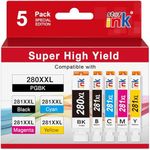 starink Compatible Ink Cartridge Replacement for Canon 280 281 XXL PGI-280XXL CLI-281XXL for Pixma TR8520 TR8620 TS6220 TS6320 TR7520 TS6120 TS9120 TS8120 TS8320 Printer, 5 Packs( PGBK Black C M Y)