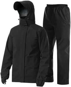 iCreek Men's Rain Suit Waterproof Rain jacket Breathable Lightweight Raincoat with Hooded Rain Gear for Leisure, Outdoor（L,Night Sky Black）