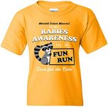 Rabies Awareness Fun Run - Funny TV Comedy Running Youth T Shirt, Gold, Small