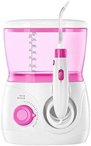 ToiletTree Products Children's Countertop Water Flosser - Dental Oral Irrigator for Kids - BPA-Free Dental Water Flosser with 600mL Capacity and Adjustable Water Pressure - Pink