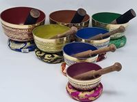 Singing Bowl Sets of 7- Handmade Tibetan Chakra healing Singing Bowl for Meditation, Sound, Peace, Mindfulness, Yoga, Seven Chakra Bowls