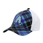 Royal & Awesome Blue Plaid Baseball Cap, Tartan Golf Hat for Men
