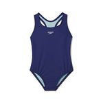 Speedo Girl's Closed Racerback One Piece Swimsuit - Purple Hebe, Size 8