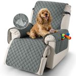 TAOCOCO Recliner Slipcovers,100% Waterproof Recliner Covers,Armchair Covers with Pockets,1 Seater Armchair Slipcovers,Non Slip Reclining Sofa Covers Arm Chair Covers for Pets(Dark Grey)