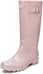 DKSUKO Women's Tall Rain Boots Waterproof Wellington Boots (10 B(M) US, Pink)