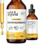 Wild & Organic Ashwagandha Drops - Mood Support Supplement w/Ashwagandha Root - Ashwagandha Liquid Drops for Calm Mind - Liquid Ashwagandha Supplements - 4 oz