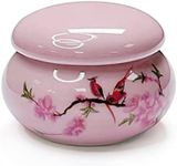 Porcelain Dappen Dish with Lid for Acrylic Liquid Powder Ceramic Cup Nail Liquid Bowl (YSHJB008) (Pink)