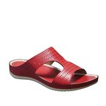 IVACHY Women's Stylish Fashion Sliders Slippers Flip Flops Sandals Red