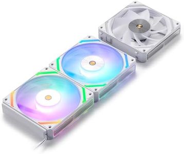 LTC CF-121D 120mm PC Case Fan, Daisy-Chain Connection, 5V 3Pin ARGB Lighting, 4 Pin PWM Case Fan, for Radiator/Computer Case Cooling, 120x120x25mm, 3 Pack, Reverse Blade, White