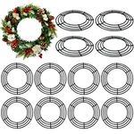 Thealyn 12 Pack 12'' Metal Wreath Frame Green Wire Wreath Rings for Christmas New Year Party Home Decor DIY Crafts Supplies