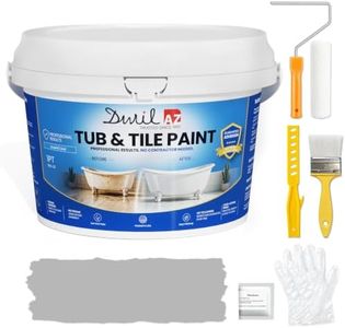 DWIL Tile Paint, Tub and Tile Paint, Bathtub Paint Refinishing Kit With Tools, Water-Based Tub Paint for Bathroom Tile, Sink & Shower, Low Odor, Semi-Gloss Light Grey, 16.5oz