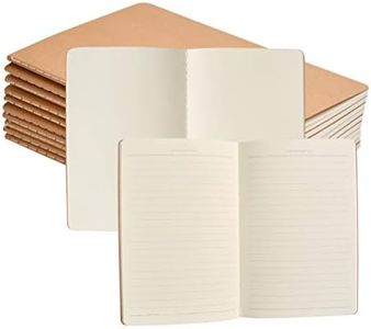 FOCCTS 10pcs A5 Cuadernos de Cubierta de Papel Kraft 38 Hojas de 5 Espacios en Blanco y 5 Líneas Horizontales para Notas, Borradores, Dibujos (21 * 14cm)