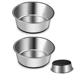 Stainless Steel Dog Bowls By SUOXU, Water Bowl Feeder Dog Bowls With Non-slip silicone Bases, Pet food Bowl, Dog Cat Plate Bowls for Medium and Large(S-14cm)