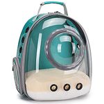 Cat Bubble Backpack Carrier, Space Capsule Astronaut Clear Pet Backpack Carrier for Cat and Small Puppy (Green)