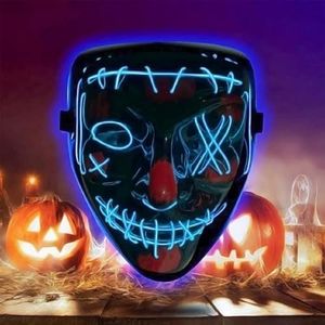 RUTIDA LED Mascaras Halloween, Máscaras de Terror Halloween Purge Máscara V Vendetta Mask 3 Modos de Iluminación, Craneo Esqueleto Mascaras para Halloween/Cosplay/Mascarada