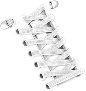 No Tie Shoelaces with Elastic Laces，Elastic Shoe Laces Tieless Shoelace One Size Fits All for Adults and Kids White