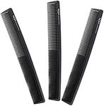 Otto Non-Slip All-Purpose Carbon Fiber Anti Static Heat Resistant Salon Hair Cutting Pro Comb For Men & Women, Black-8.5 inch (Pack of 3)