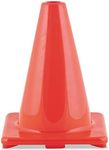 Champion Sports 6" High Visibility Flexible Vinyl Cone for Athletics and Social Distancing, Orange