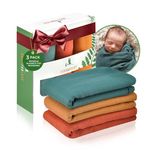 Fern & Avery Swaddle Blankets - Organic Cotton and Bamboo Baby Blankets - Gender Neutral Muslin Swaddles for Baby Boy or Baby Girl - Newborn Essential Receiving Blankets - Swaddle Set of 3 - Forest