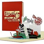 Sykline A123AMZ Travel Voucher for Rome and Venice in Italy 3D Pop Up Card Hotel Voucher for Her or Him Gift Idea