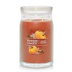 Yankee Candle Spiced Pumpkin Scented, Signature 20oz Large Jar 2-Wick Candle, Over 60 Hours of Burn Time