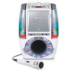 Singing Machine SML605W Agua Dancing Water Fountain Karaoke System with LED Disco Lights & Microphone, White