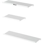 OrganizeMee Metal floating shelf for wall Set of 3 for decorative wall, long wall shelf, Nordic, Modern design,for Living Room & Bedroom, Home Decor Items Plant Pot mounting 17"+13"+9"(White Set of 3)