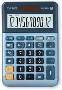 Casio MS120EM Calculatrice de Bureau Alimenté par Batterie solaire Bleu