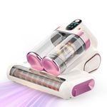 Mattress Vacuum Cleaner Cordless 16Kpa Bed Handheld Vacuum, Vacuum Cleaner with 253.7nm UV-C Light,HEPA Filter & Ultrasonic, Portable Vacuums for Bed Sofa Couch Crib Gifts for Women Men her Pink