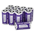 NASTIMA CR123A 3V Lithium Battery, 12 Pack 1600mAh CR123 DL123A CR17345 Photo Batteries PTC for Flashlight,Cameras,Smart Sensors 123 Batteries