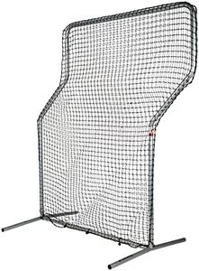 CHAMPRO Steel Frame Reversible Field Z-Screen, Baseball/Softball Pitcher's Net, 7' X 5', SILVER