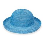 Wallaroo Hat Company Women’s Petite Victoria Sun Hat – Packable Design and Adjustable Sizing for Smaller Crown Sizes, Mixed Aqua, X-Small-Small