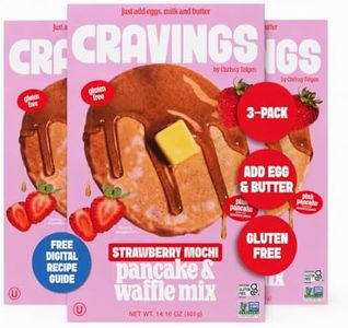 Cravings by Chrissy Teigen Gluten Free Pancake and Waffle Mix, Strawberry Mochi Pancakes & Waffles, Add Eggs, Milk, & Oil, Makes 18 Pancakes (Pack of 3)