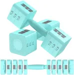 Hezeyferg Adjustable Dumbbells Set of 2, Hand Weights Sets with 5 Levels 3lb, 5lb, 7lb, 9lb, 11lb, Adjustable Weight Dumbbells for Women/Men Home Gym Full Body Workout (Blue)